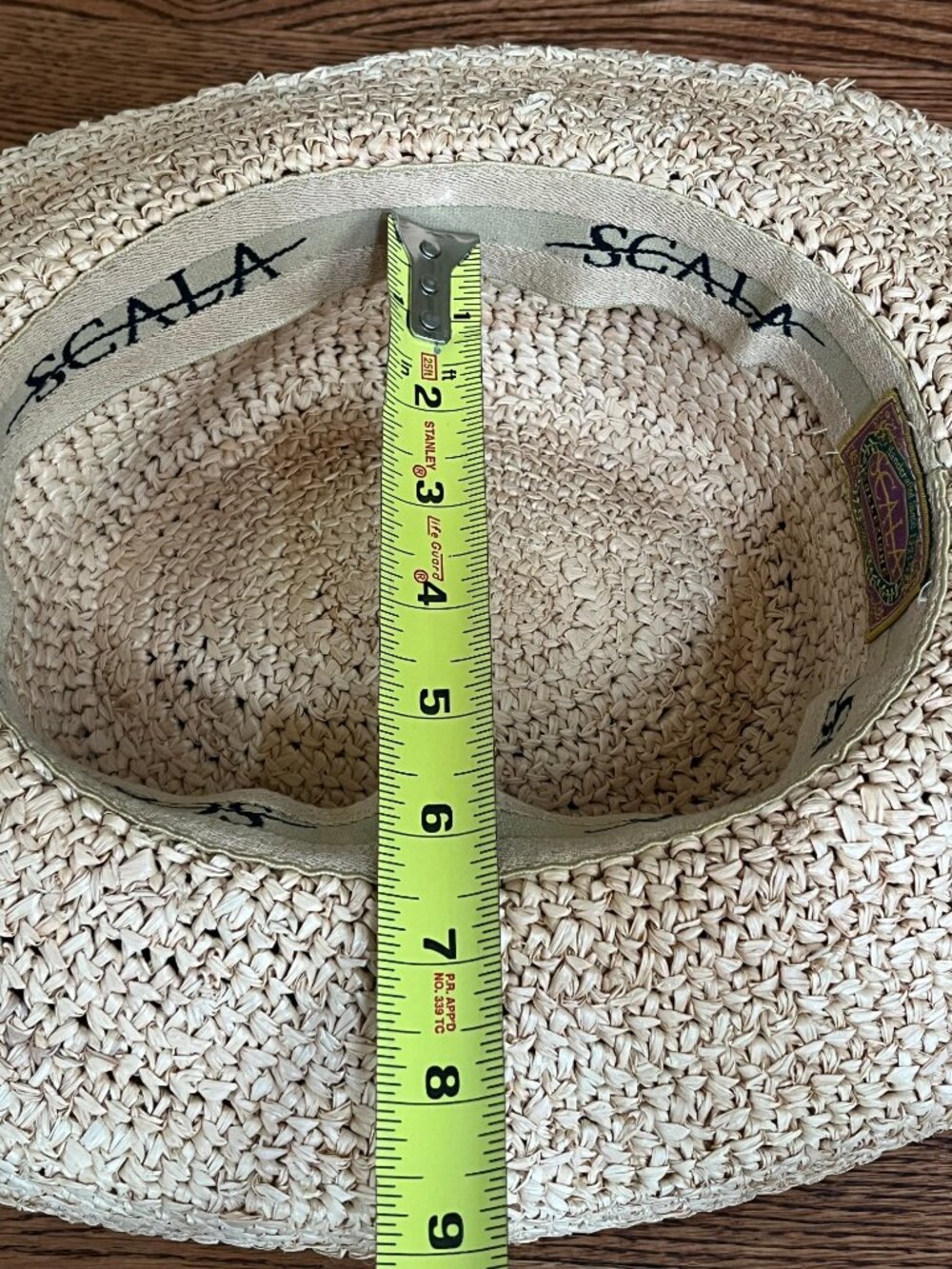 Scala Raffia Straw Sun Hat Wide Rolled Brim Natural Woven Beach Garden Resort - Picture 10 of 10
